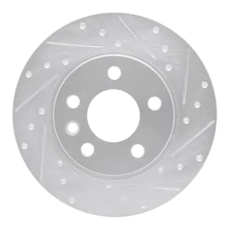 R1 Concepts EDZ-74044R Brake Rotor Drilled and Slotted Silver